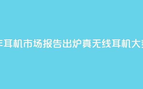 2024上半年耳机市场报告出炉:真无线耳机大势已去  第1张 2024上半年耳机市场报告出炉:真无线耳机大势已去  第1张