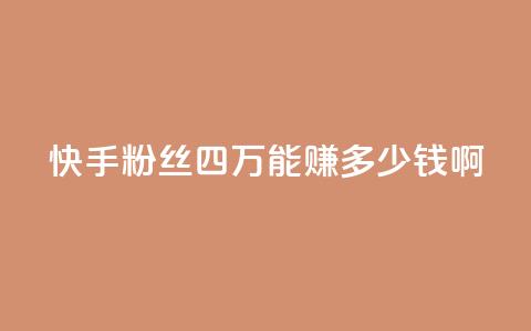 快手粉丝四万能赚多少钱啊 - ds抖音粉  第1张 快手粉丝四万能赚多少钱啊 - ds抖音粉  第1张