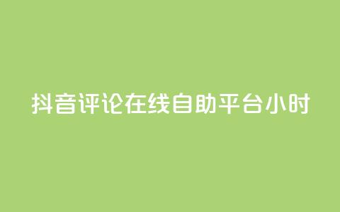 抖音评论在线自助平台24小时,ks助力平台 - 卡盟全网货源 快手ks业务  第1张