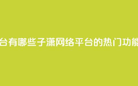 子潇网络平台有哪些 - 子潇网络平台的热门功能介绍~  第1张 子潇网络平台有哪些 - 子潇网络平台的热门功能介绍~  第1张