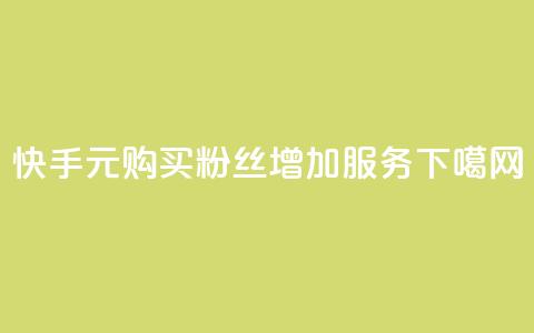 快手1元购买粉丝增加服务  第1张 快手1元购买粉丝增加服务  第1张
