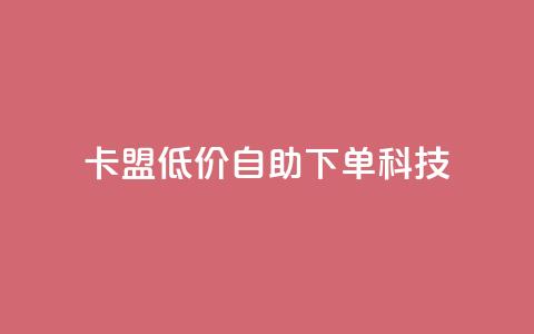 卡盟低价自助下单科技 - 低价自助服务助力卡盟轻松下单!  第1张 卡盟低价自助下单科技 - 低价自助服务助力卡盟轻松下单!  第1张