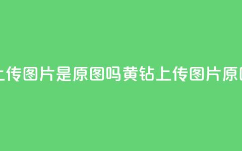 qq黄钻上传图片是原图吗(qq黄钻上传图片原图验证)  第1张 qq黄钻上传图片是原图吗(qq黄钻上传图片原图验证)  第1张