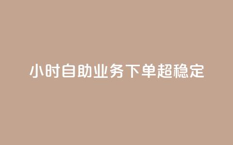 24小时自助业务下单超稳定 - 全天候自助下单服务稳定可靠!  第1张