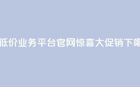 最低价业务平台官网——惊喜大促销! 第1张 最低价业务平台官网——惊喜大促销! 第1张