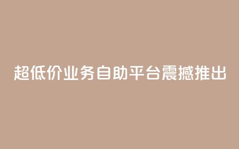 超低价dy业务自助平台震撼推出 第1张 超低价dy业务自助平台震撼推出 第1张