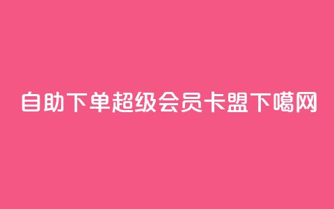 qq自助下单 - 超级会员卡盟  第1张 qq自助下单 - 超级会员卡盟  第1张