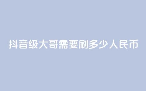 抖音75级大哥需要刷多少人民币 - 抖音75级大哥刷粉需要花费多少钱!  第1张 抖音75级大哥需要刷多少人民币 - 抖音75级大哥刷粉需要花费多少钱!  第1张