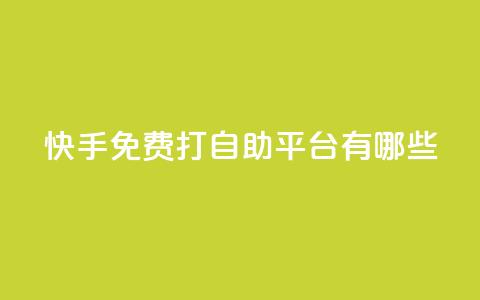快手免费打call自助平台有哪些,ks直播业务平台怎么下 - 卡盟网站怎么做 自助下单dy  第1张