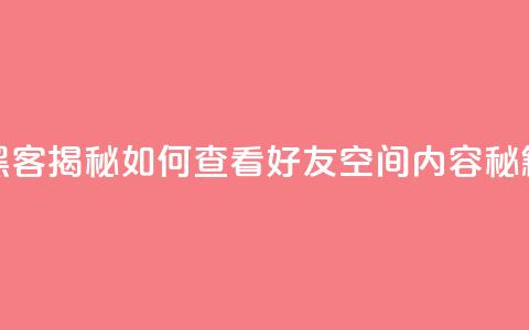 黑客揭秘如何查看好友QQ空间内容秘籍 第1张 黑客揭秘如何查看好友QQ空间内容秘籍 第1张