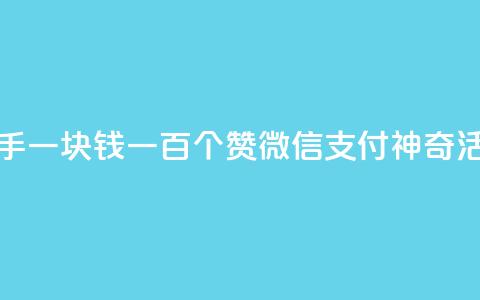 快手一块钱一百个赞微信支付神奇活动  第1张 快手一块钱一百个赞微信支付神奇活动  第1张