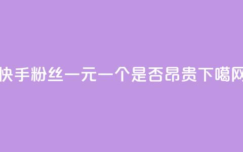 快手粉丝一元一个是否昂贵?  第1张 快手粉丝一元一个是否昂贵?  第1张