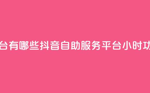 抖音24小时自助平台有哪些 - 抖音自助服务平台24小时功能全解析!  第1张 抖音24小时自助平台有哪些 - 抖音自助服务平台24小时功能全解析!  第1张