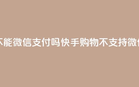 快手买东西不能微信支付吗 - 快手购物不支持微信支付?! 第1张 快手买东西不能微信支付吗 - 快手购物不支持微信支付?! 第1张