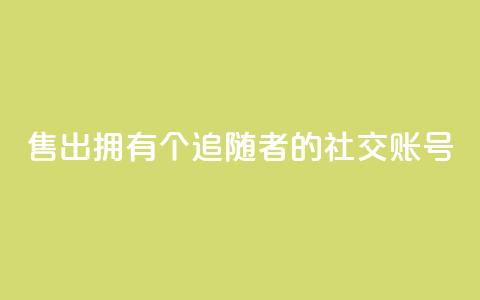 售出拥有1000个追随者的社交账号  第1张