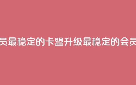 刷会员最稳定的卡盟(升级最稳定的会员卡盟)  第1张 刷会员最稳定的卡盟(升级最稳定的会员卡盟)  第1张