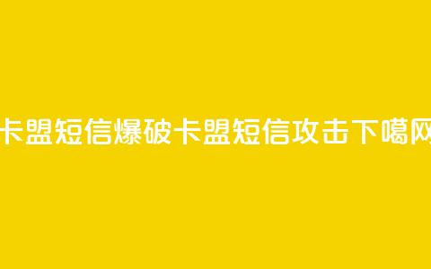 卡盟短信爆破(卡盟短信攻击)  第1张 卡盟短信爆破(卡盟短信攻击)  第1张
