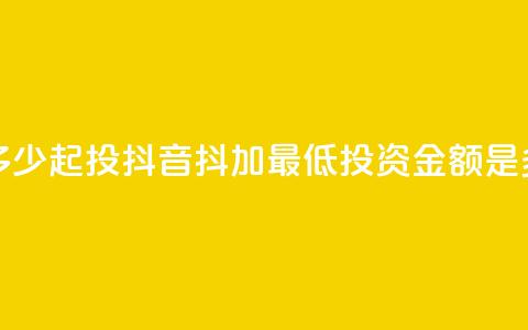 抖音抖加多少起投 - 抖音抖加最低投资金额是多少~  第1张 抖音抖加多少起投 - 抖音抖加最低投资金额是多少~  第1张