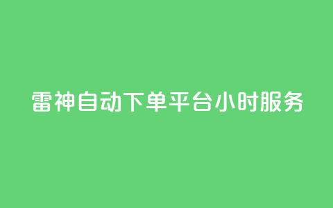 KS雷神自动下单平台24小时服务 第1张 KS雷神自动下单平台24小时服务 第1张