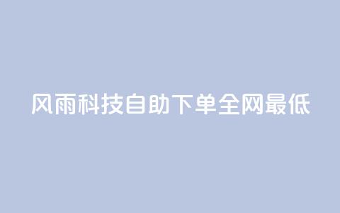 风雨科技自助下单全网最低 - 风雨科技提供全网最优自助下单服务!  第1张 风雨科技自助下单全网最低 - 风雨科技提供全网最优自助下单服务!  第1张