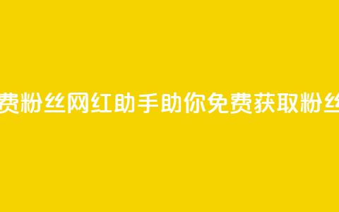 网红助手免费粉丝 - 网红助手助你免费获取粉丝秘籍。  第1张