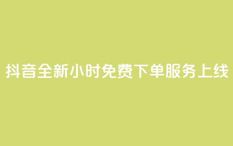 抖音全新24小时免费下单服务上线  第1张 抖音全新24小时免费下单服务上线  第1张