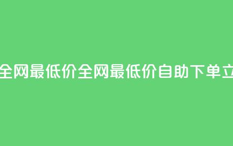 小时自助下单全网最低价 - 全网最低价自助下单，立即购买！！  第1张