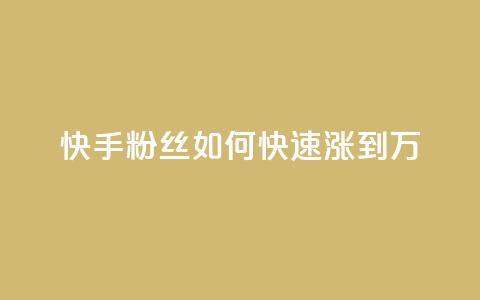 快手粉丝如何快速涨到1万 - 快速增加快手粉丝数至1万的方法!  第1张 快手粉丝如何快速涨到1万 - 快速增加快手粉丝数至1万的方法!  第1张