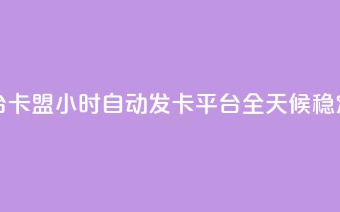 卡盟24小时自动发卡平台 - 卡盟24小时自动发卡平台:全天候稳定高效发卡服务! 第1张 卡盟24小时自动发卡平台 - 卡盟24小时自动发卡平台:全天候稳定高效发卡服务! 第1张