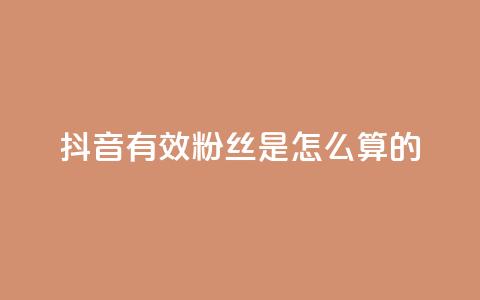 抖音有效粉丝是怎么算的 - 抖音有效粉丝的计算方法解析!  第1张 抖音有效粉丝是怎么算的 - 抖音有效粉丝的计算方法解析!  第1张