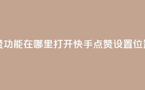快手点赞功能在哪里打开(快手点赞设置位置)  第1张 快手点赞功能在哪里打开(快手点赞设置位置)  第1张