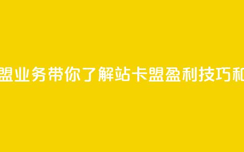 b站卡盟业务 - B站卡盟业务带你了解B站卡盟、盈利技巧和使用方法!  第1张