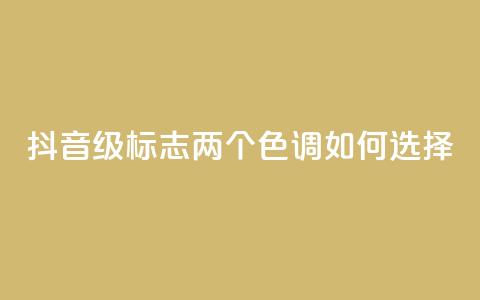 抖音75级标志两个色调如何选择  第1张