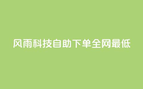 风雨科技自助下单全网最低 - 风雨科技自助下单，价格最低	，全网首选!  第1张