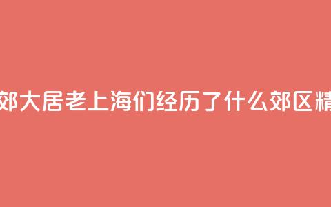 生活在市郊大居，“老上海”们经历了什么？_郊区精细化治理③  第1张