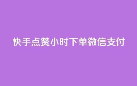 快手点赞24小时下单微信支付 - 高效便捷！快手点赞24小时内完成订单，支持微信支付！!  第1张