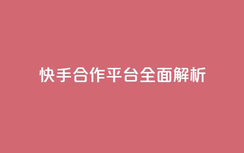 快手KOL合作平台全面解析  第1张 快手KOL合作平台全面解析  第1张