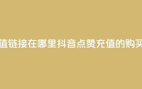 抖音点赞充值链接在哪里(抖音点赞充值的购买方式)  第1张 抖音点赞充值链接在哪里(抖音点赞充值的购买方式)  第1张