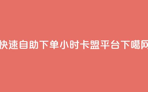 快速自助下单  24小时卡盟平台 第1张 快速自助下单  24小时卡盟平台 第1张