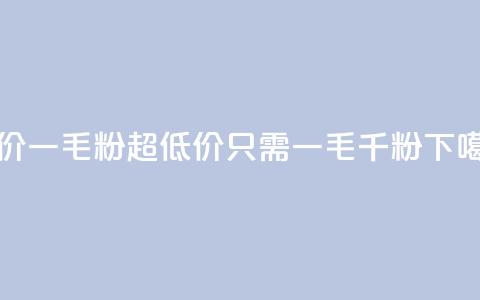 低价Ks一毛1000粉(超低价Ks只需一毛千粉!)  第1张 低价Ks一毛1000粉(超低价Ks只需一毛千粉!)  第1张