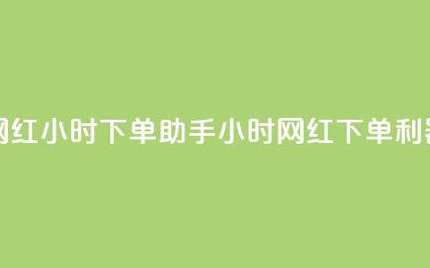网红24小时下单助手(24小时网红下单利器)  第1张 网红24小时下单助手(24小时网红下单利器)  第1张