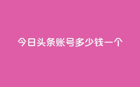 今日头条账号多少钱一个 - 今日头条账号的售价是多少?! 第1张 今日头条账号多少钱一个 - 今日头条账号的售价是多少?! 第1张