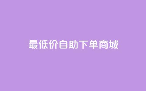 最低价自助下单商城  第1张