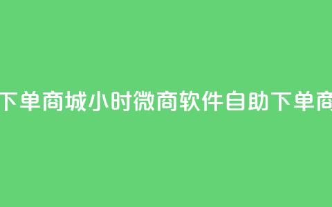 24小时微商软件自助下单商城(24小时微商软件自助下单商城优势解析)  第1张