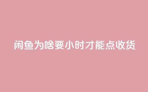 闲鱼为啥要24小时才能点收货,ks24小时免费下单平台 - ks24小时自助业务 冰点卡盟  第1张