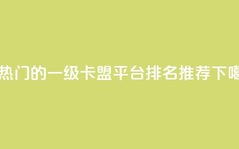 最热门的一级卡盟平台排名推荐  第1张 最热门的一级卡盟平台排名推荐  第1张