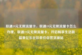 联通19元无限流量卡，联通19元无限流量卡怎么办理，联通19元无限流量卡，开启畅享生活新篇章亿乐社区低价自营货源站