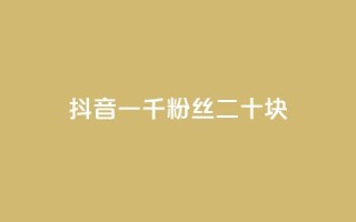抖音一千粉丝二十块 - 如何在抖音快速获得1,000粉丝,仅需20元?!