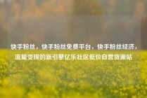 快手粉丝,快手粉丝免费平台,快手粉丝经济,流量变现的新引擎亿乐社区低价自营货源站