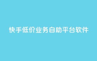 快手低价业务自助平台软件 - 快手推出低价自助平台软件助力业务发展!